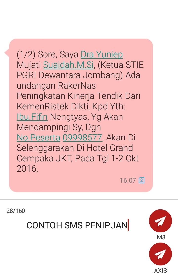 Waspada Upaya Penipuan Mengatasnamakan STIE PGRI Dewantara Jombang Waspada Upaya Penipuan Mengatasnamakan STIE PGRI Dewantara Jombang