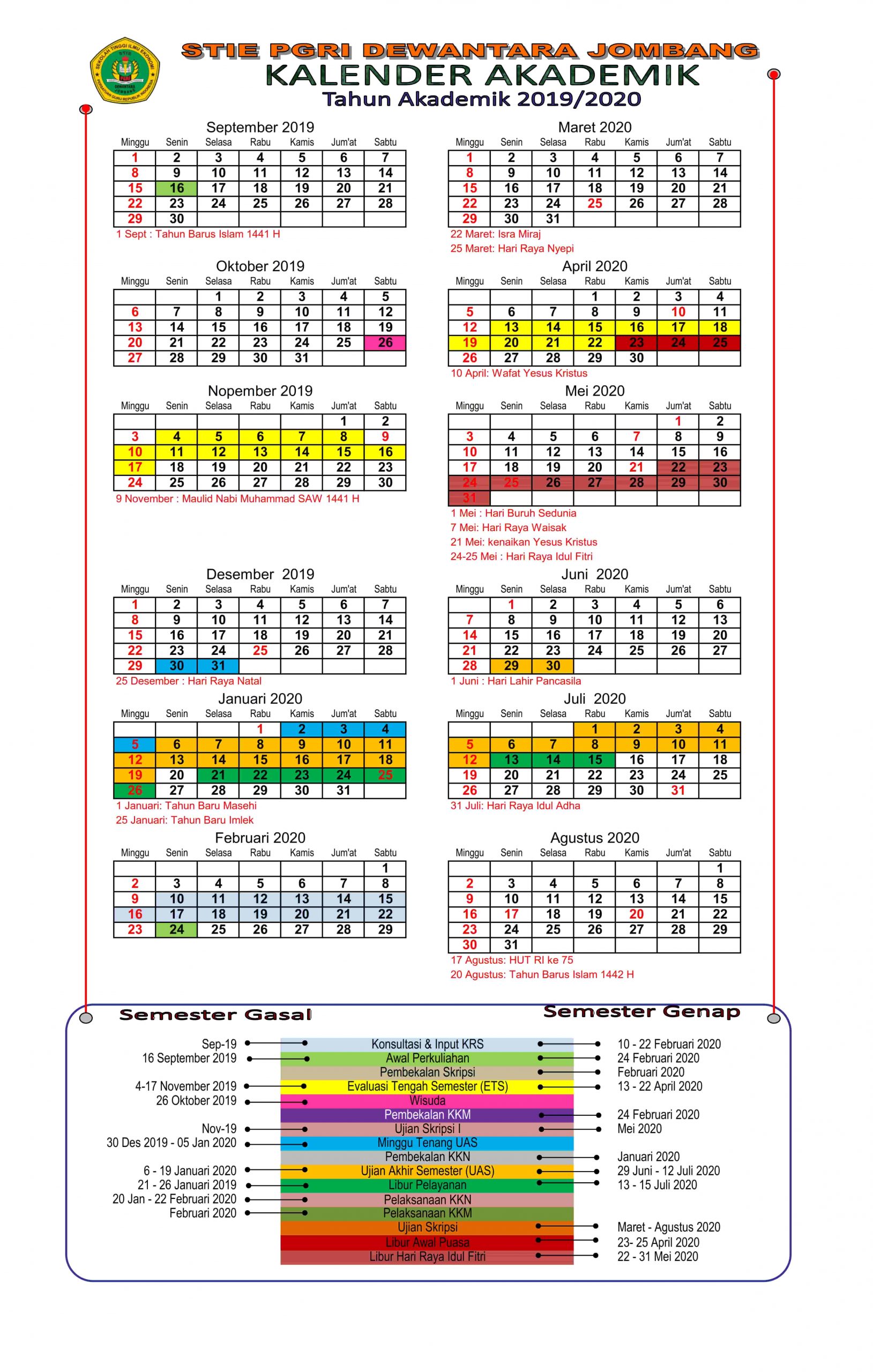 Kalender Akademik 2019 – 2020