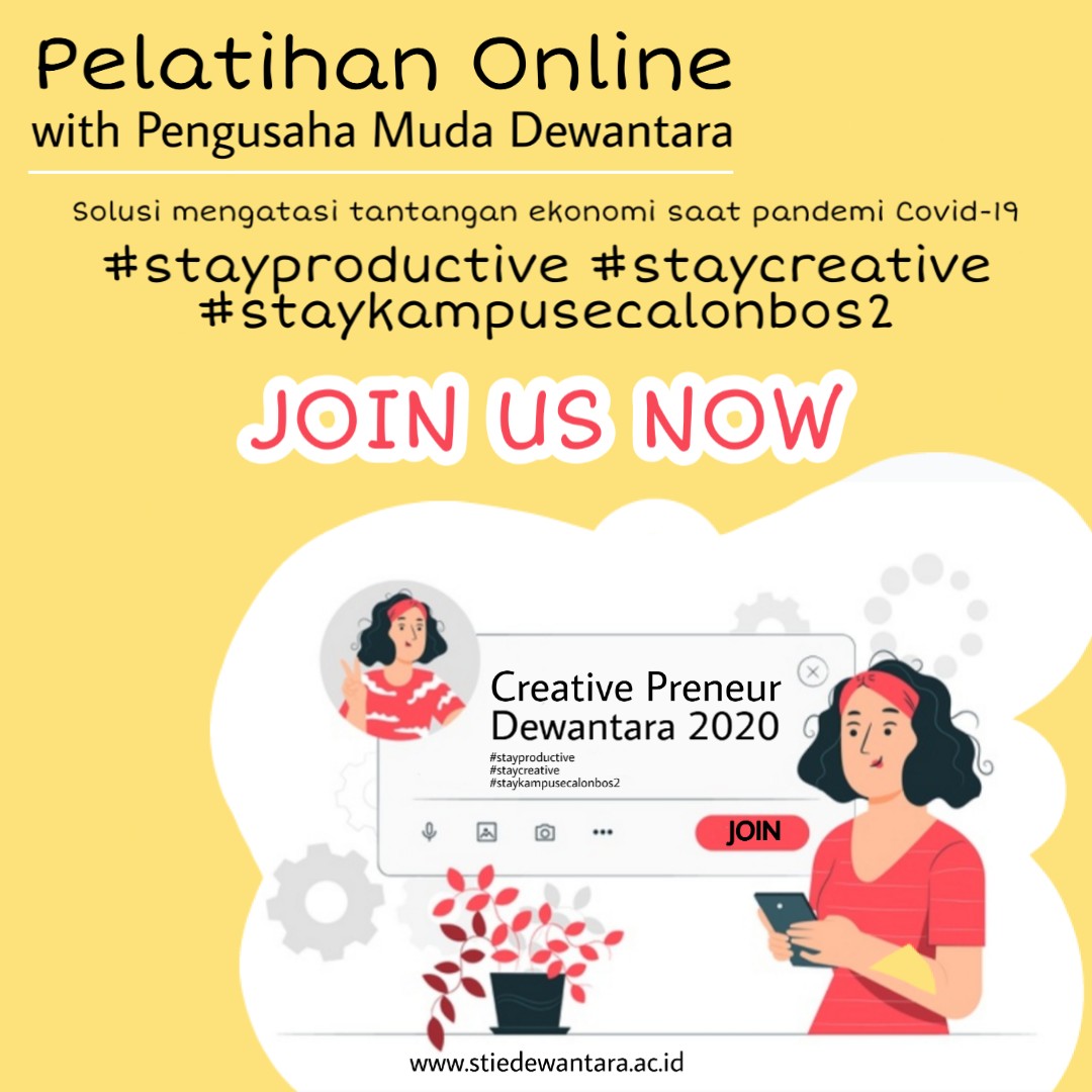 PELATIHAN ONLINE WITH PENGUSAHA MUDA DEWANTARA PELATIHAN ONLINE WITH PENGUSAHA MUDA DEWANTARA