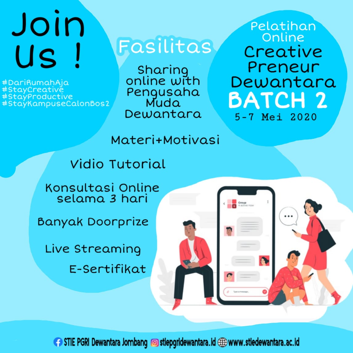 BATCH II # PELATIHAN ONLINE GRATIS CREATIVE PRENEUR DEWANTARA 2020 BATCH II # PELATIHAN ONLINE GRATIS CREATIVE PRENEUR DEWANTARA 2020