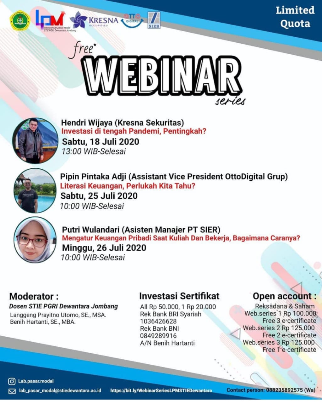 LABORATORIUM PASAR MODAL STIE PGRI DEWANTARA : WEBINAR SERIES LABORATORIUM PASAR MODAL STIE PGRI DEWANTARA : WEBINAR SERIES