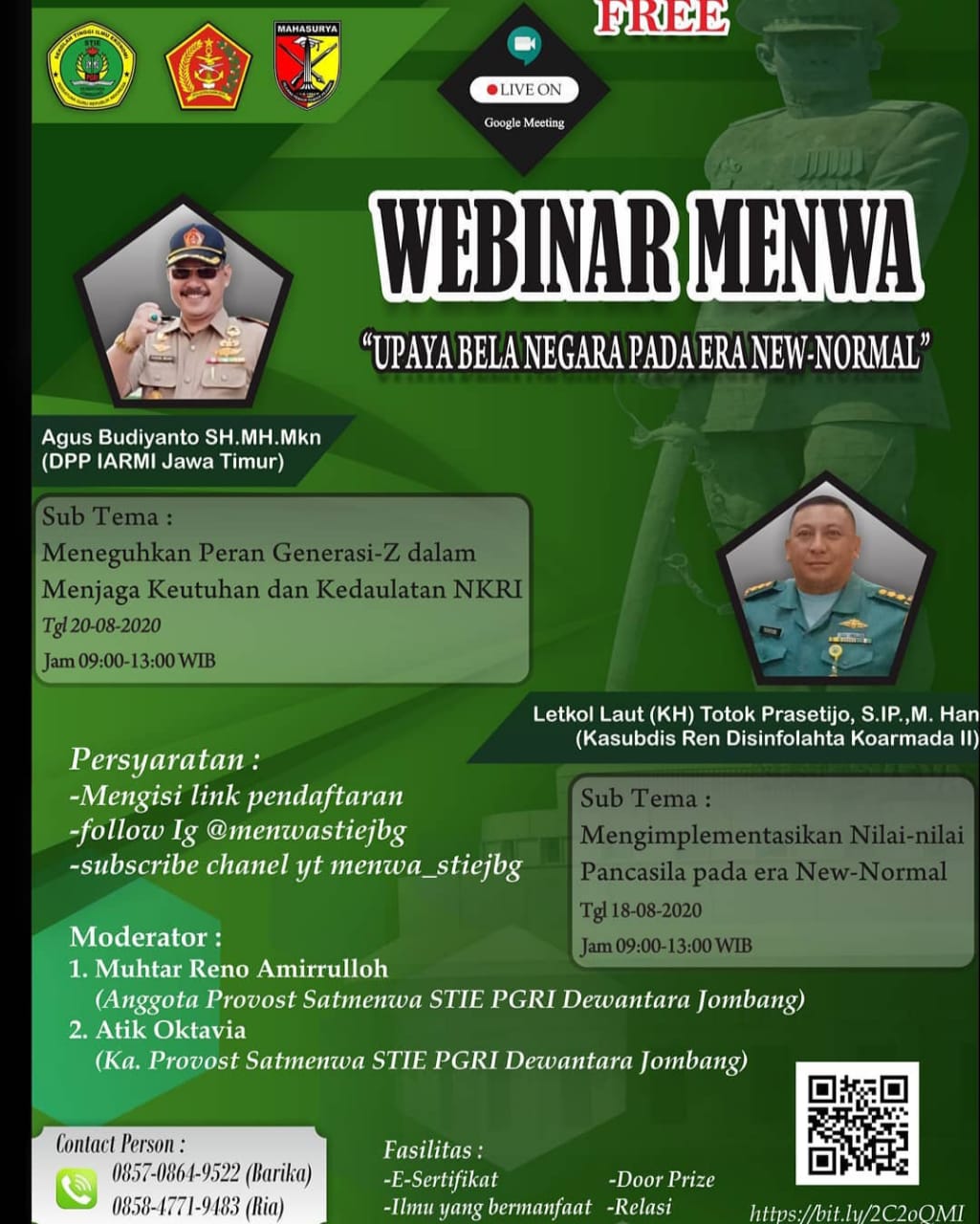 WEBINAR RESIMEN MAHASISWA : “UPAYA BELA NEGARA PADA ERA NEW-NORMAL” WEBINAR RESIMEN MAHASISWA : “UPAYA BELA NEGARA PADA ERA NEW-NORMAL”