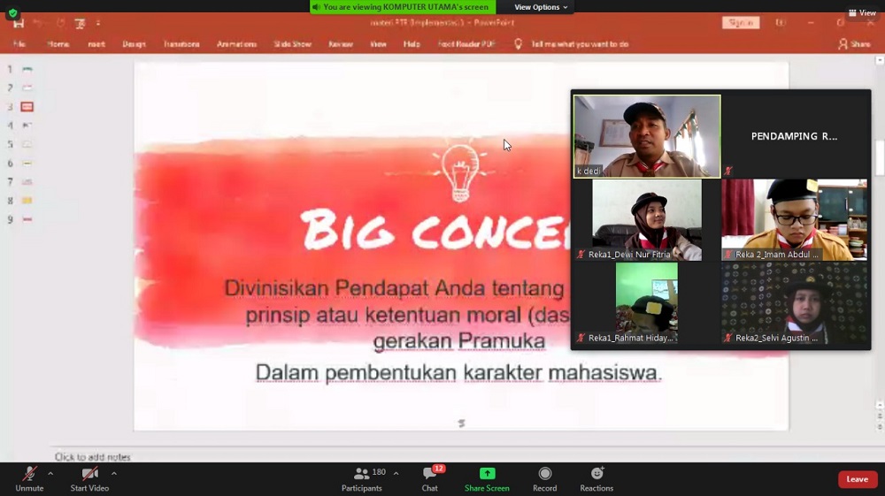 UKM PRAMUKA STIE PGRI DEWANTARA JOMBANG SUKSES ADAKAN PENERIMAAN TAMU RACANA SECARA VIRTUAL UKM PRAMUKA STIE PGRI DEWANTARA JOMBANG SUKSES ADAKAN PENERIMAAN TAMU RACANA SECARA VIRTUAL